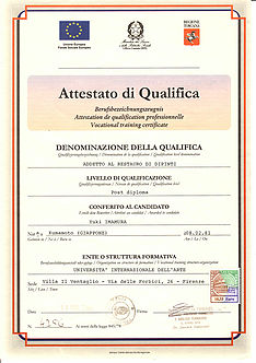 イタリア・トスカーナ州認定絵画修復技師免許